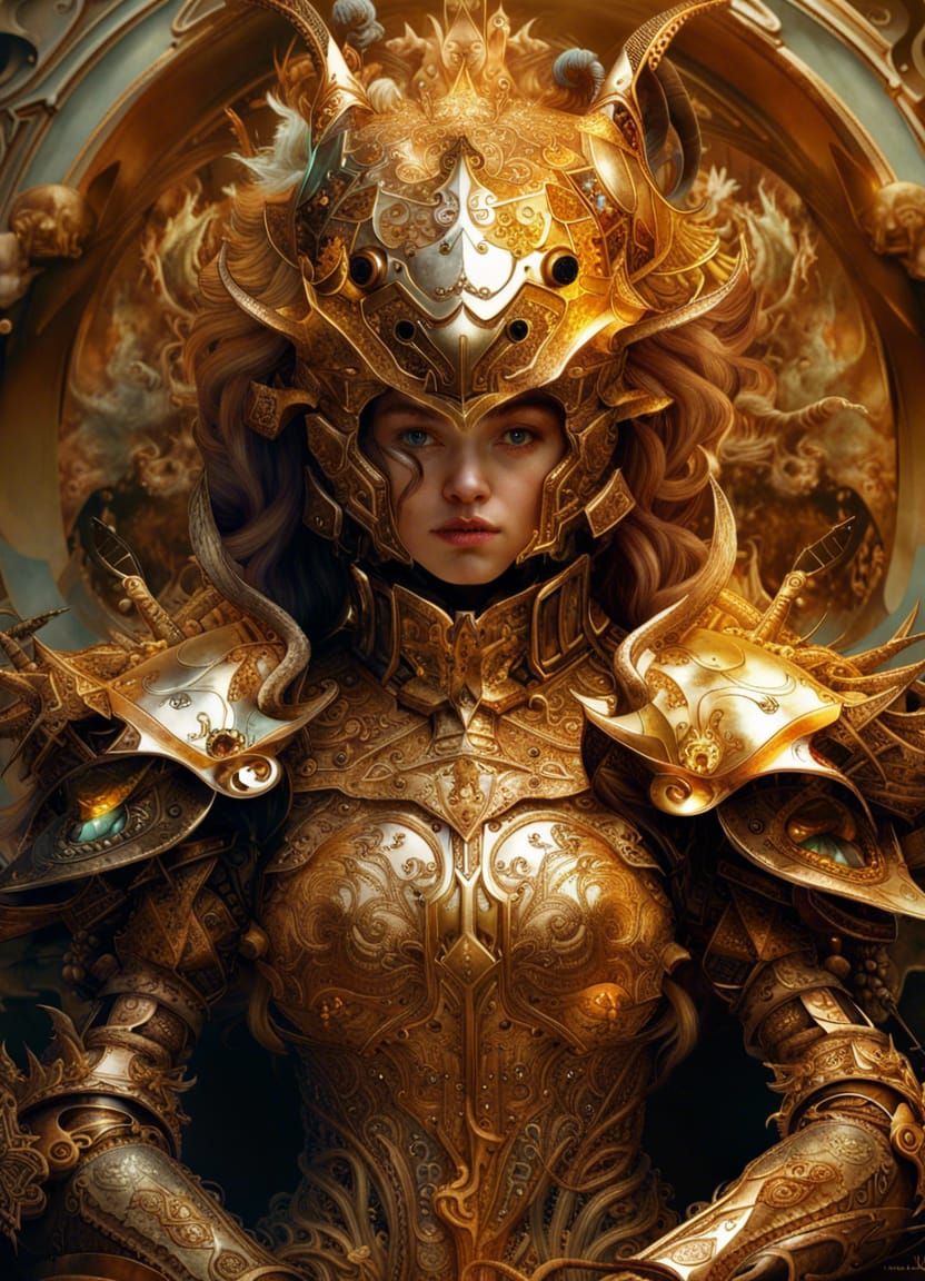 Golden Filigree Armor: A Digital Masterpiece