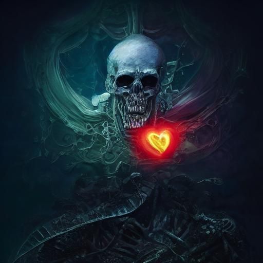 Blueberry Heart Fusion with Titanium Gnome in Fantasy Art