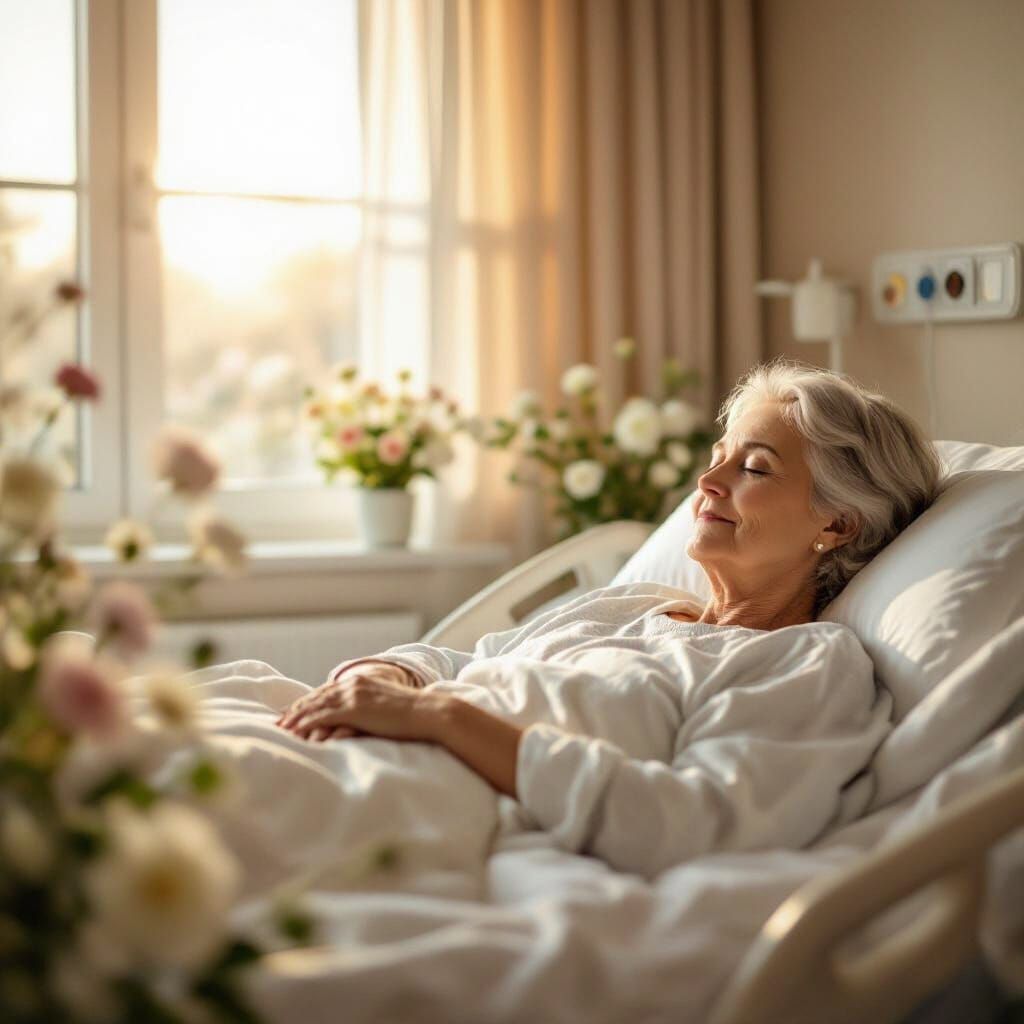 Peaceful Morning Light in a Serene Hospital Room