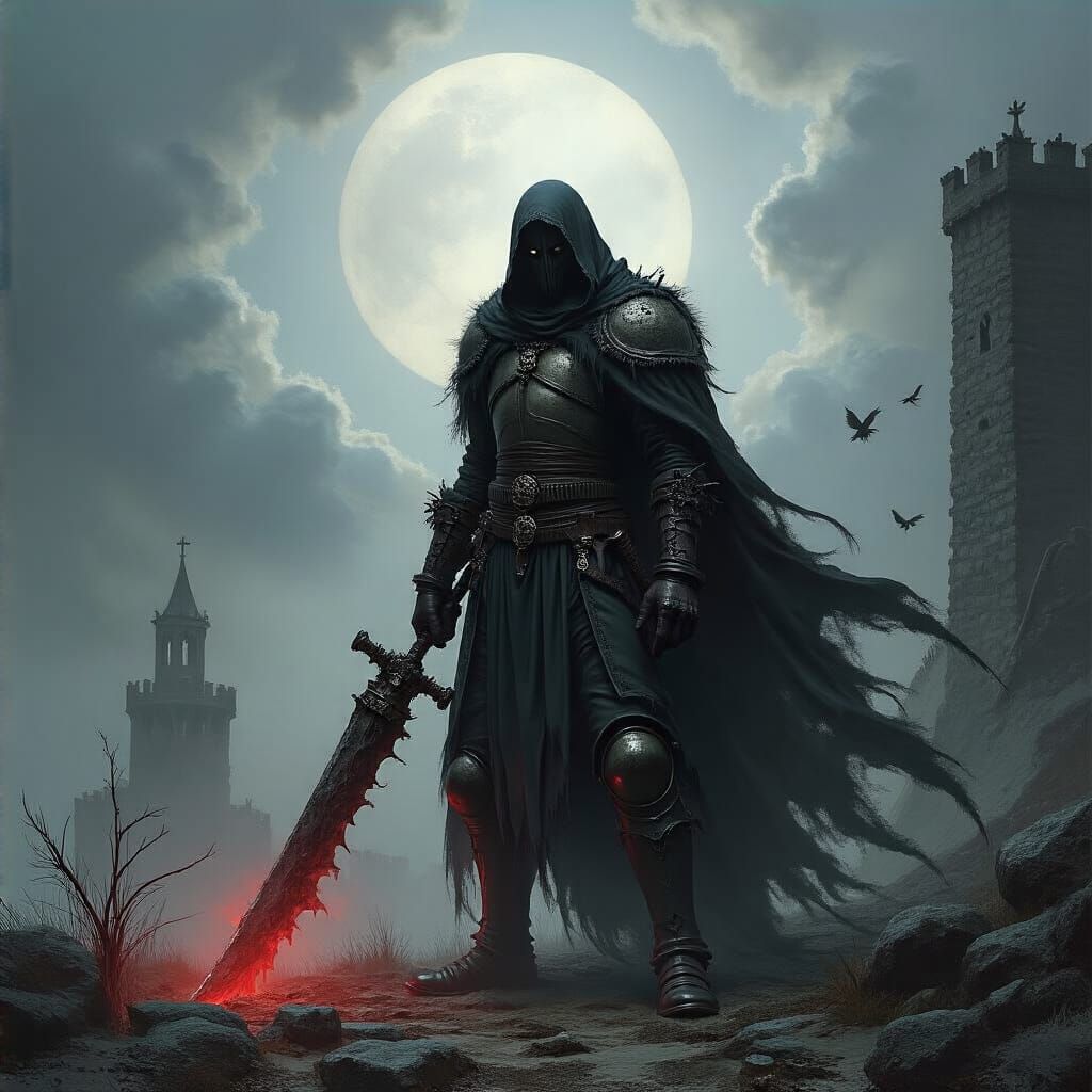 Grimdark Fantasy Landscape in Mark Arian Style