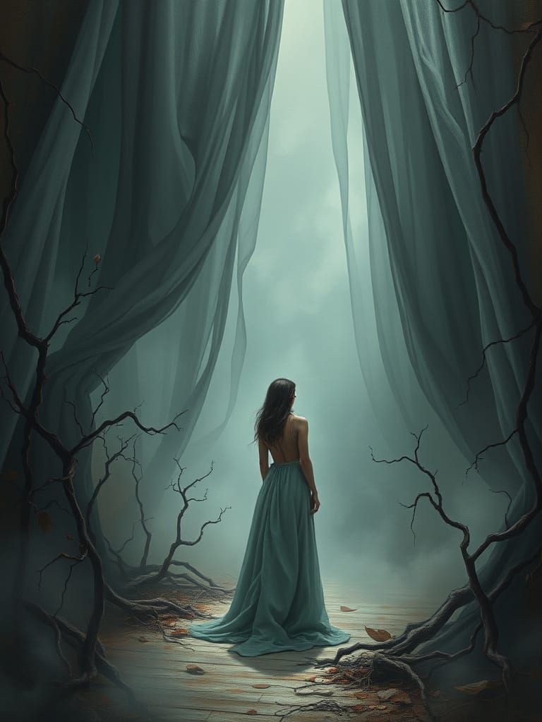 A Lonely Woman Adrift in a Withered Love Landscape