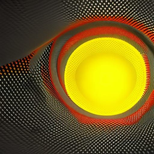 Red and Yellow Dot Spiral Vortex in 3D