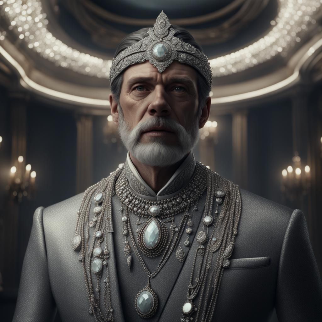 Man in Sparkling Jewelry: Dramatic Digital Painting