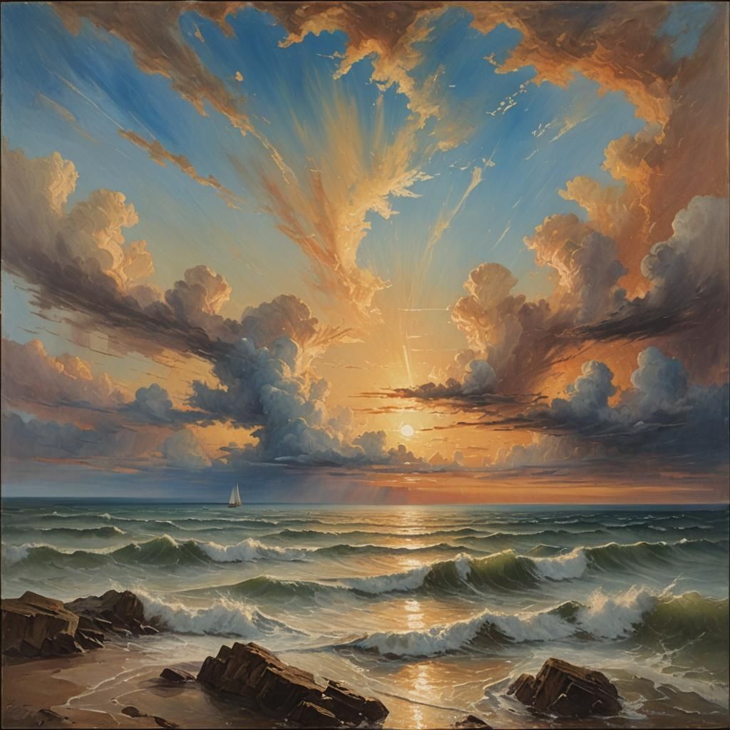 Ethereal Heavenly Realm in Luminist Style