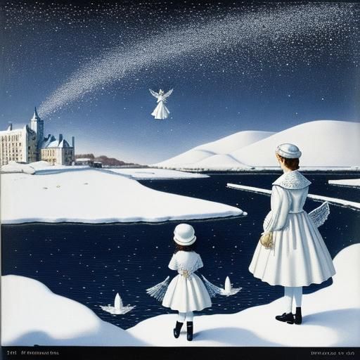 Angels in Snow: Abstract Starfall