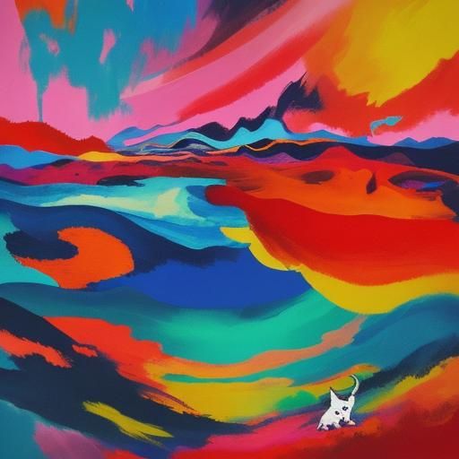 Surrealist Oktoberfest Cat in Expressionist Style