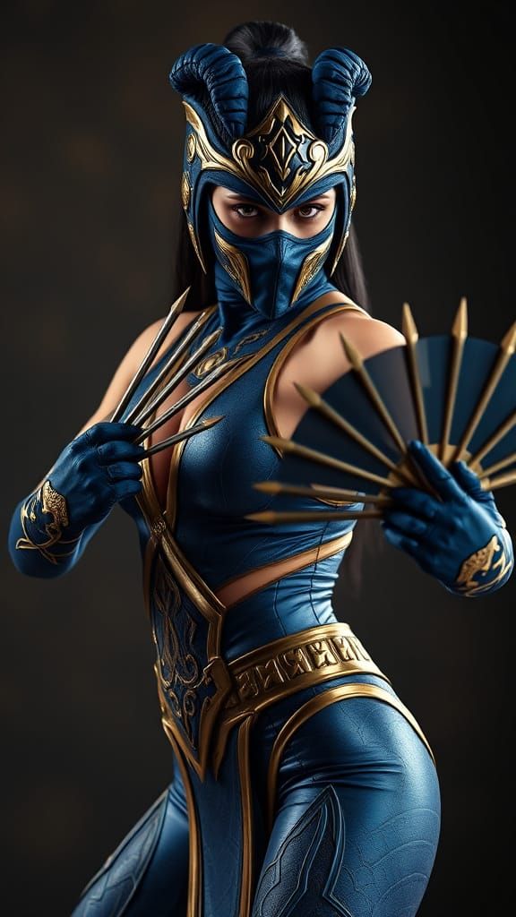 Elegant Mortal Kombat Warrior in Hyper-Realistic Portrait