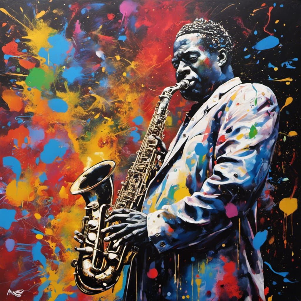 King Curtis: Polychromatic Graffiti Art with Music Notes