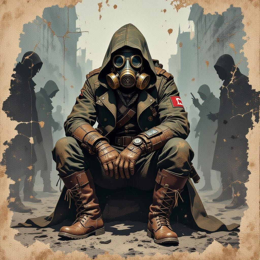 Steampunk Gasmask in Post-Apocalyptic Illustration
