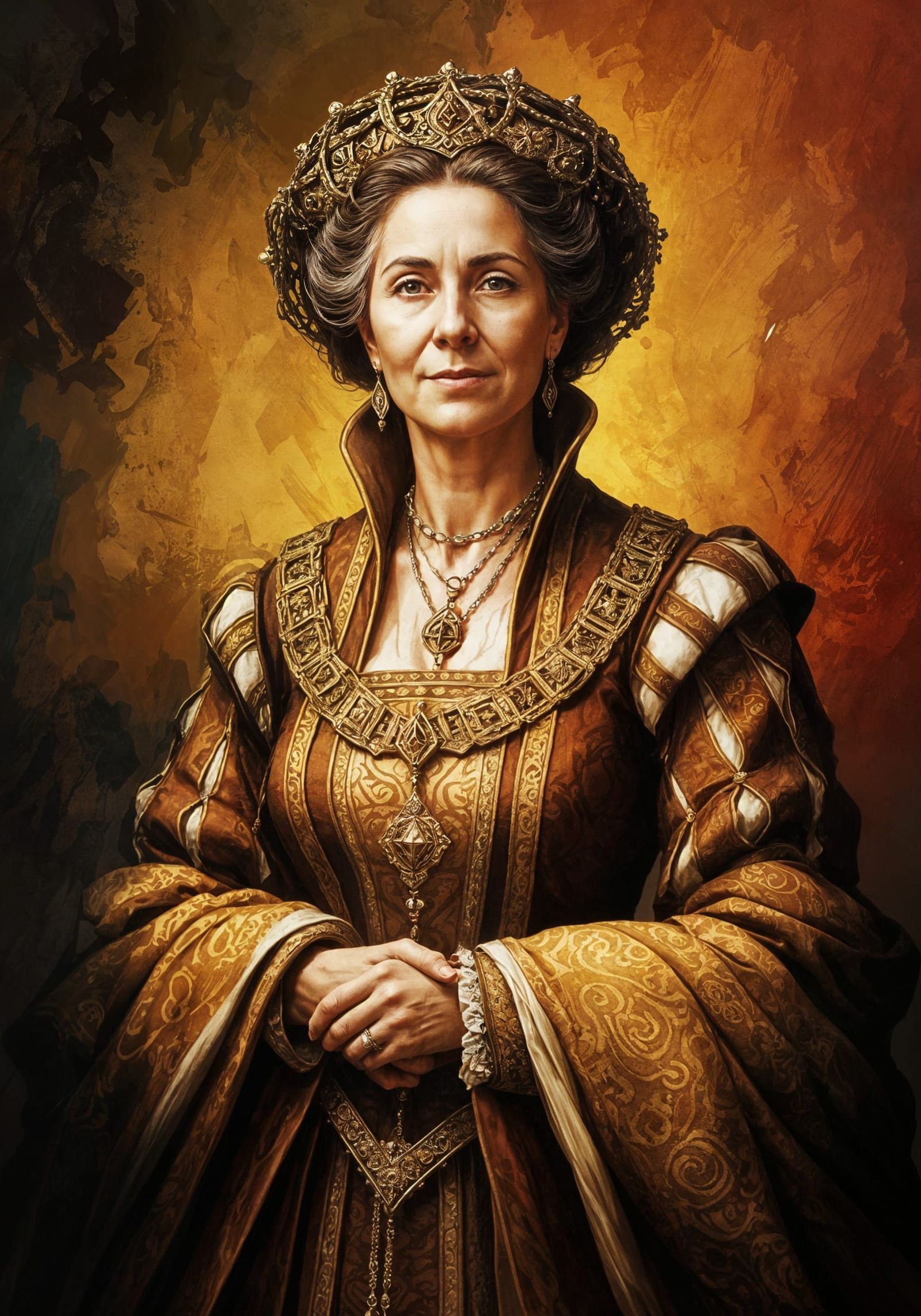 Medieval Merchant Guild Leader in Rich, Deep Colors