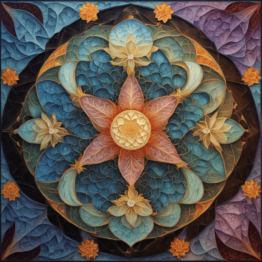 Expressionist Floral Cathedral in Impasto Acrylic Style