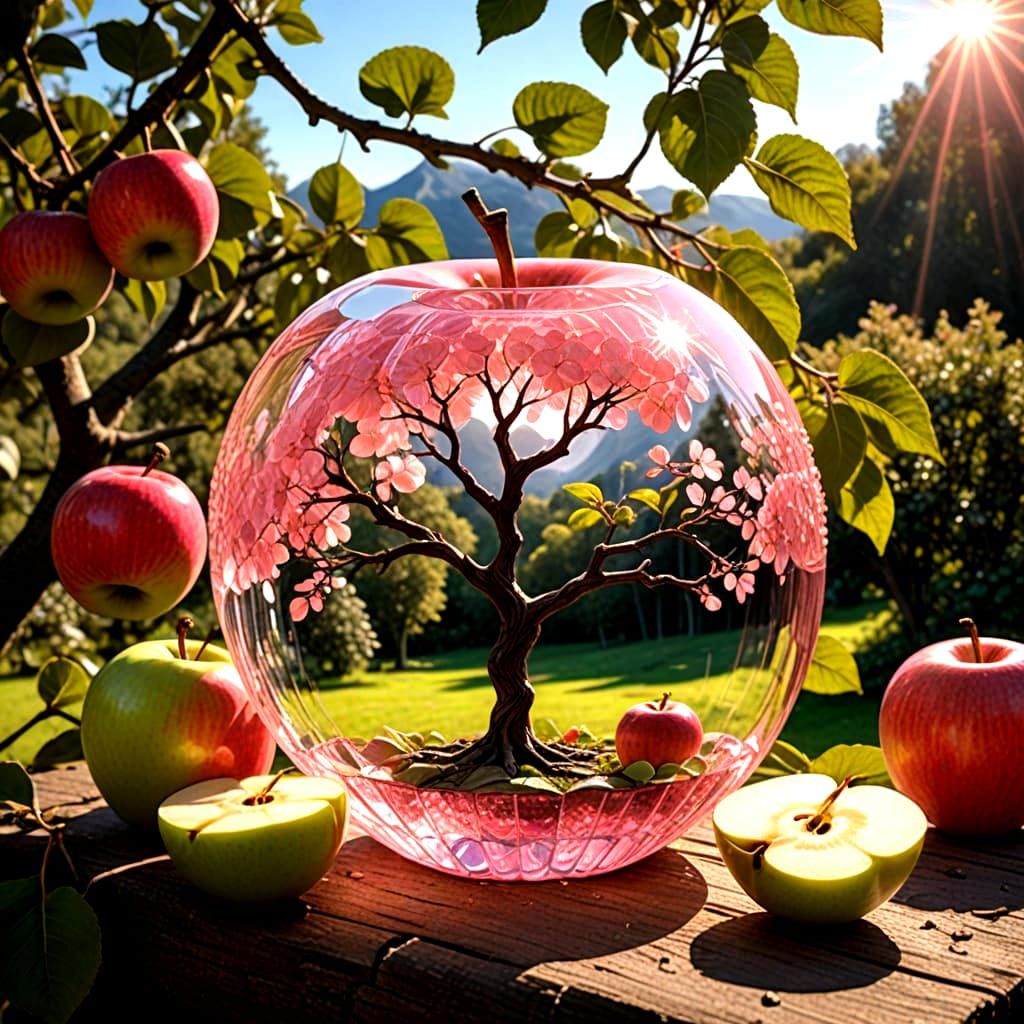 Rosy Crystal Apple in Whimsical Wonderland