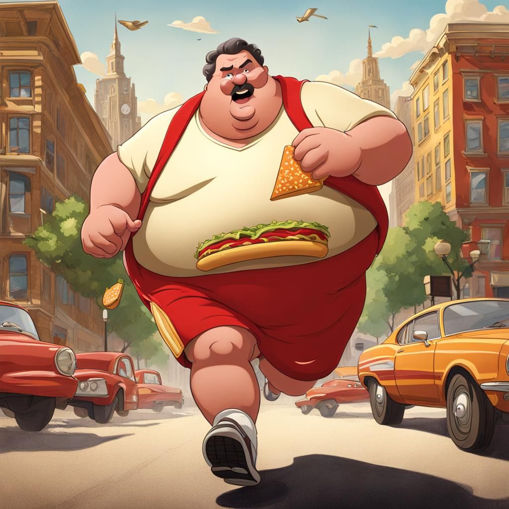 Humorous Image of Man Running with Big Mac
