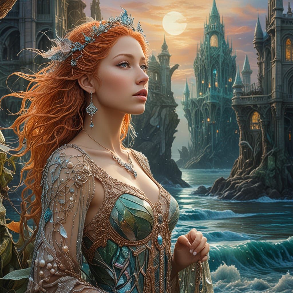 Zarina in Crystal Palace: Surreal Fantasy Art