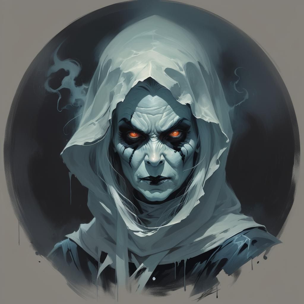 Sinister Witch in Dark Fantasy Style
