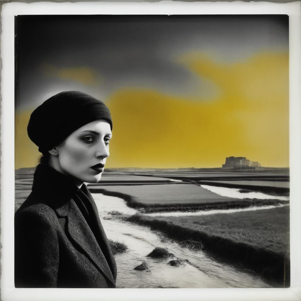 Surreal Portrait of a Figure in a Moody Marshland