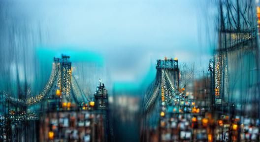 Manhattan Bridge View as Oil Painting