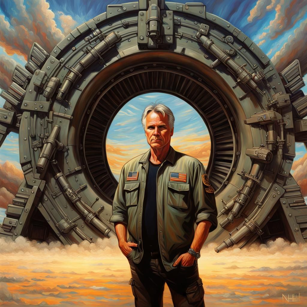 Stargate Scene: Hyperrealistic Military Base Portrait