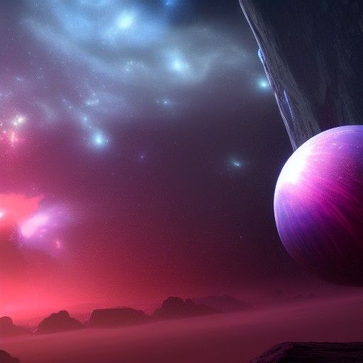 Ethereal Planet in Orbit: Fantasy Concept Art