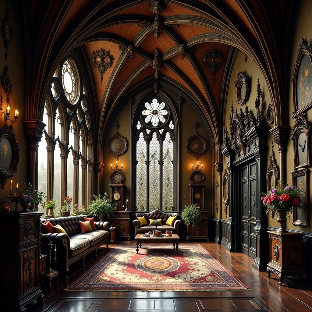 Gothic Mansion Interior in Dark Romantic Style