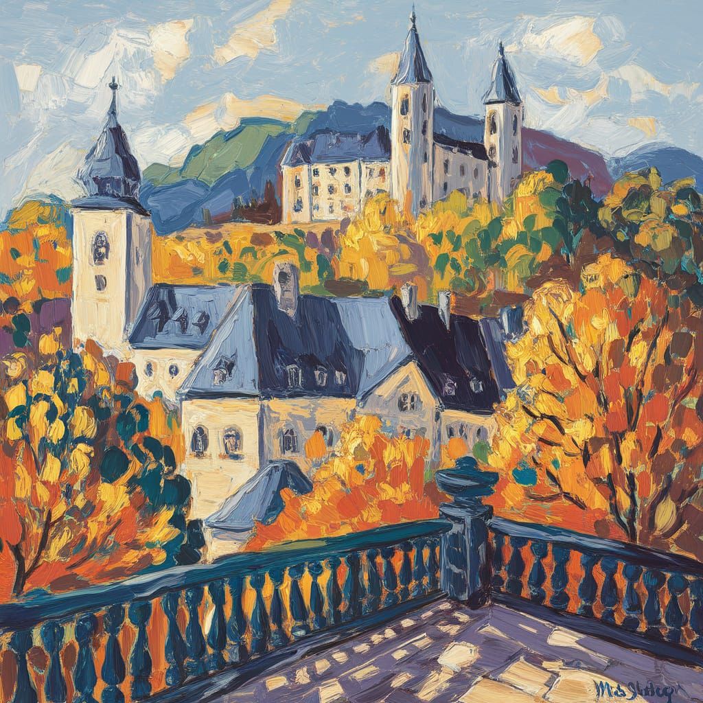 Godramstein in autumn View from the balcony