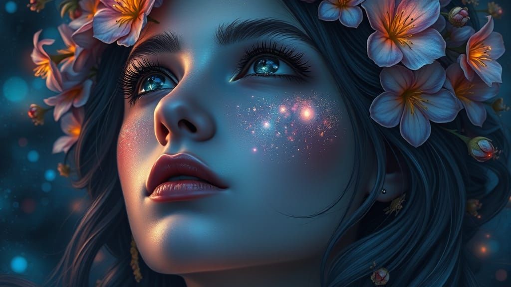 Ethereal Goddess Radiates Celestial Energy