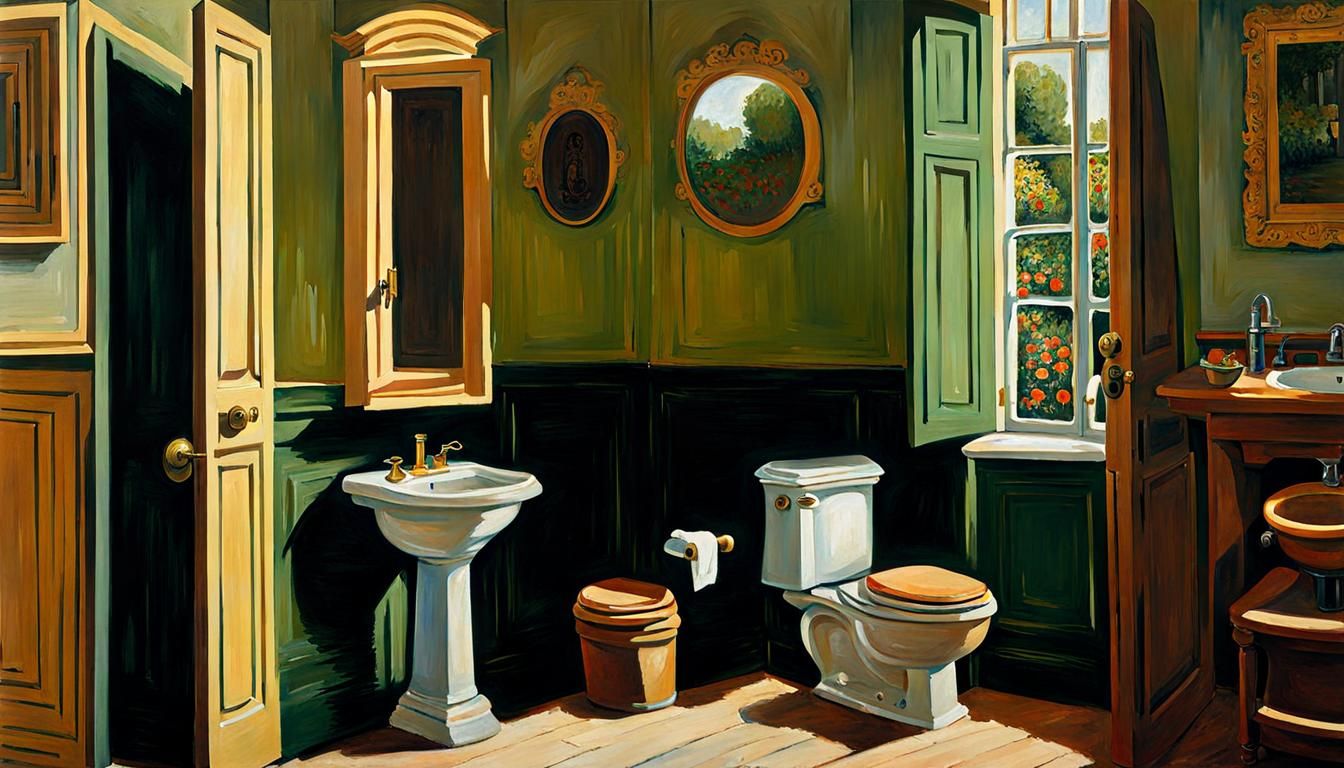 Bathroom in the Style of Claude Monet's Impressionist Paintings