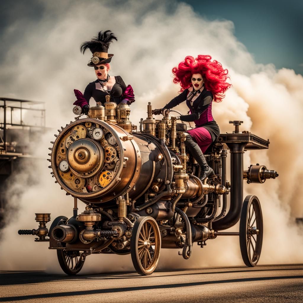 Drag Queens Racing Steampunk Engines