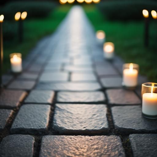 Candlelit Pathway in Professional Photography Style
