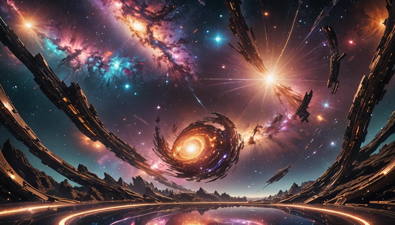 Futuristic Metallic Galaxy Concept Art in 8K