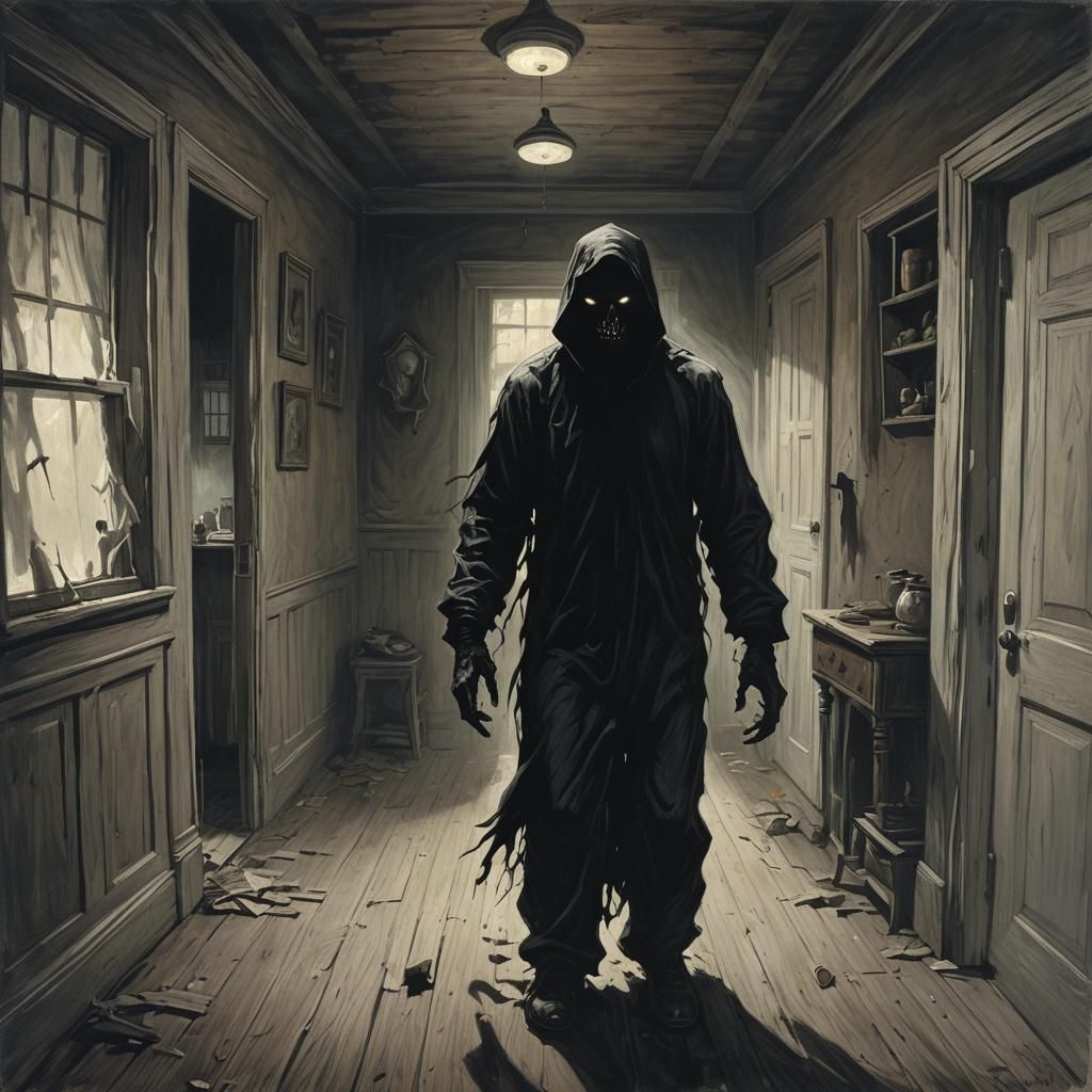 Sinister Shadow Person in Haunted House