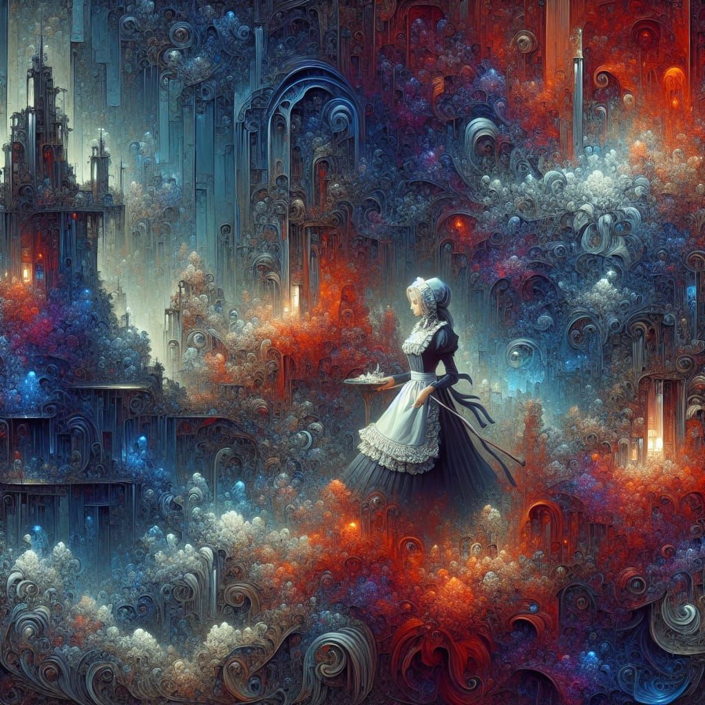 Fantasy Maid Matte Painting in 8k Resolution