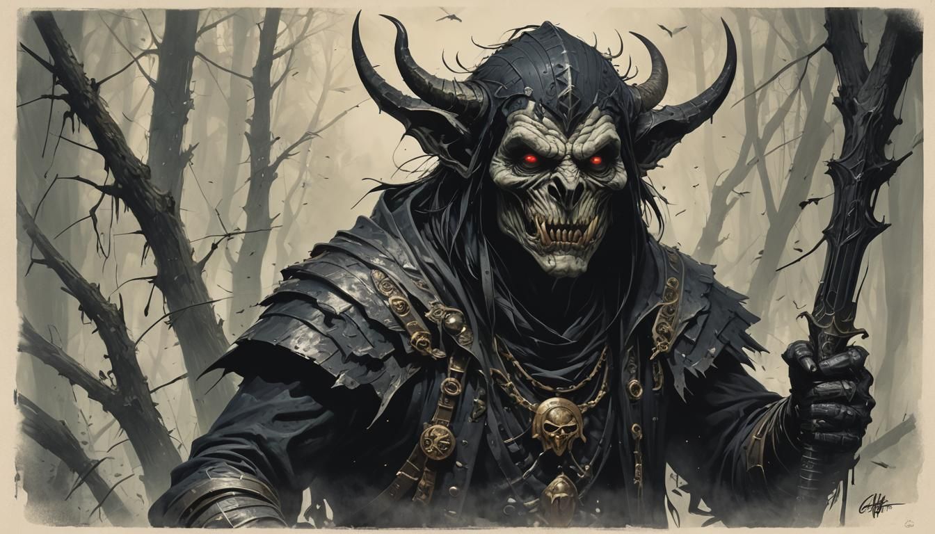 Sinister Figure in Dark Fantasy Style
