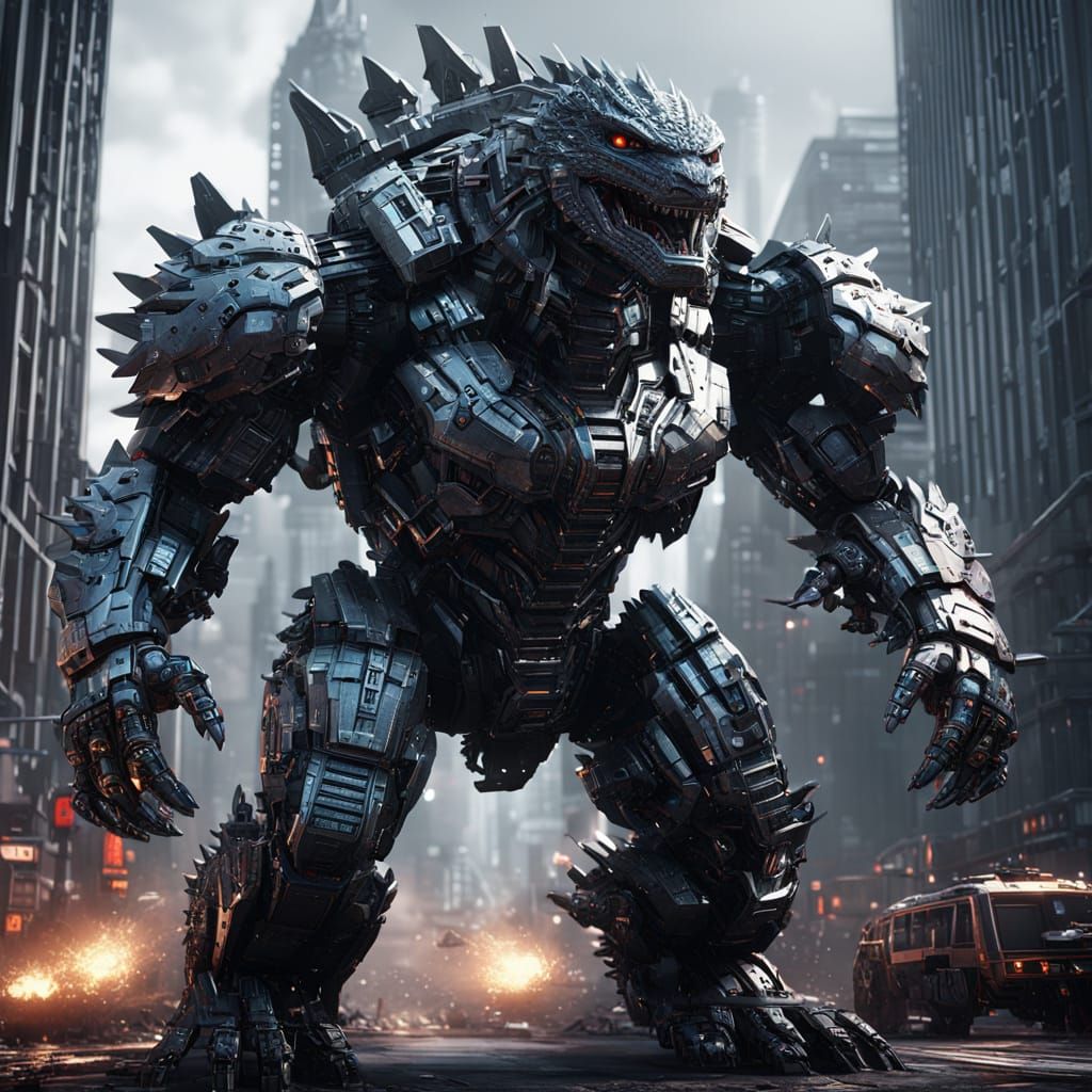 Epic Sci-Fi Mech in Polished Metal, Cinema 4D Style