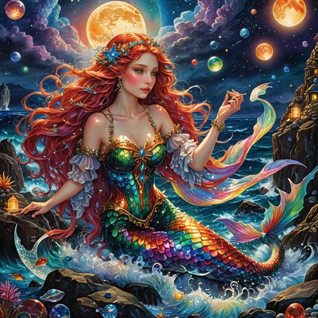 Ethereal Mermaid in Celestial Light