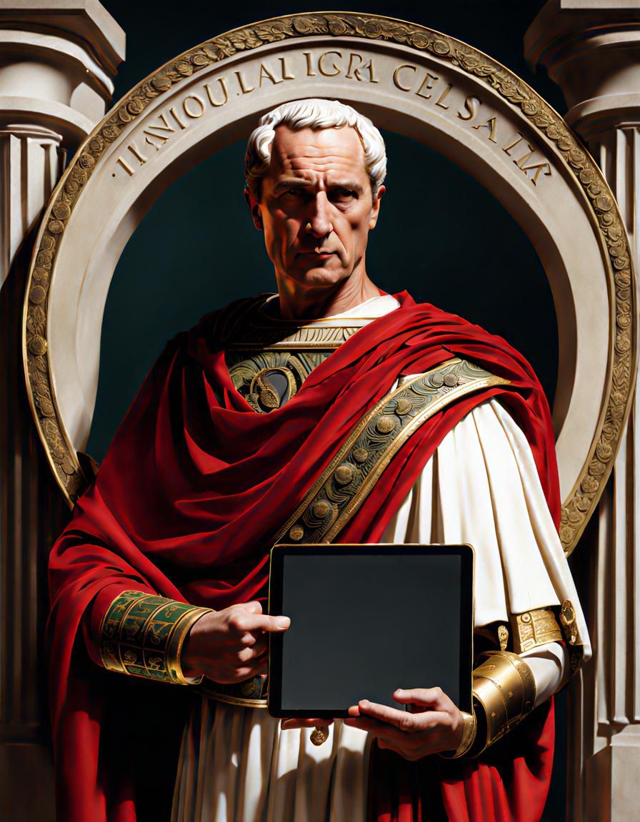 Julius Caesar Interrupted by Digital Tablet