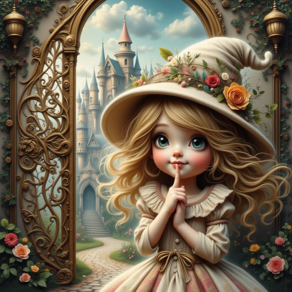 The cute little girl and the fairy-tale castle 3 🤫👁