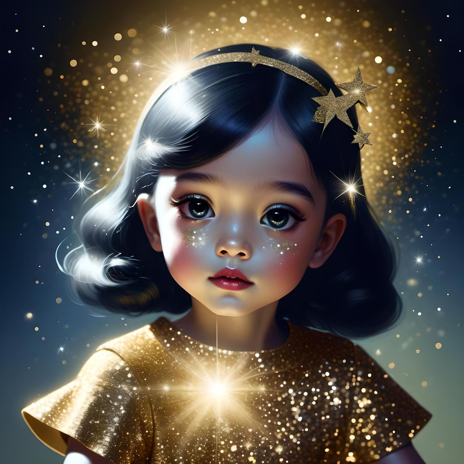 Shimmering Noir Image with Sparkle Effects