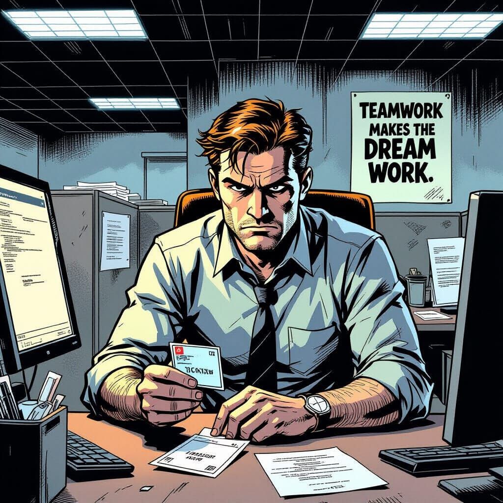 A not so happy office worker