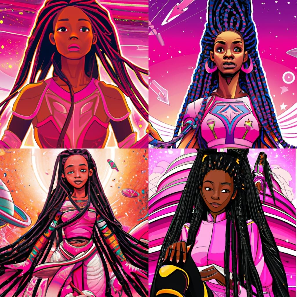 Sci-Fi African Princess in Comic Book Style