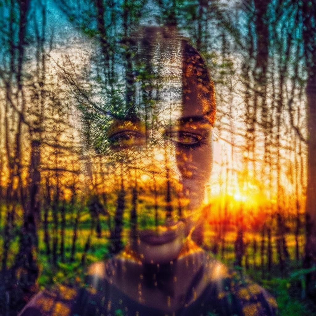 Face and Nature Double Exposure in Surreal Photography