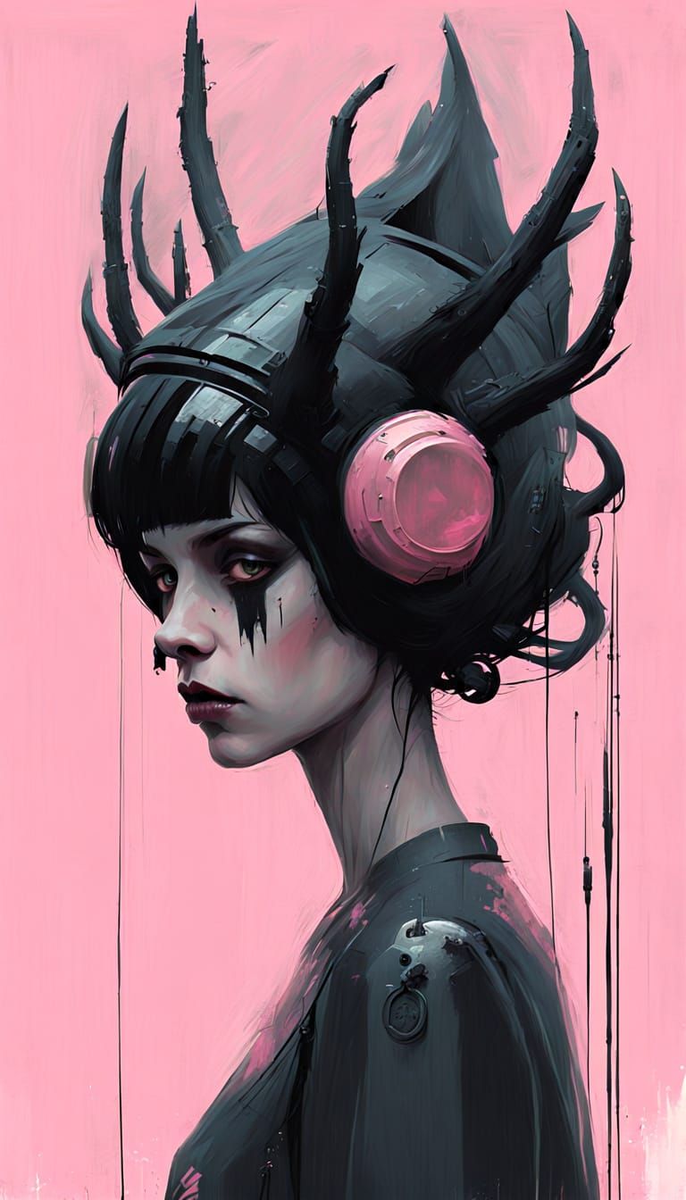 Midnight Whispers in Dark Gothic Futurism