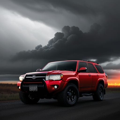 Futuristic Tornado-Chasing 4Runner in Industrial Design Aest...
