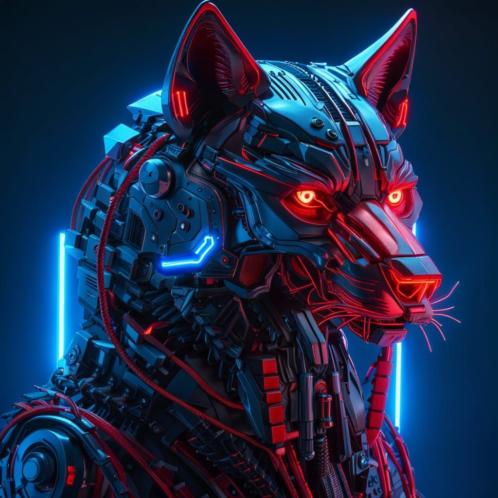 A Robotic wolf, who is tired of being a pet