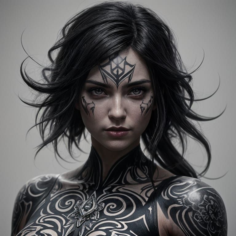 Fantasy Woman Portrait in Art Nouveau Style