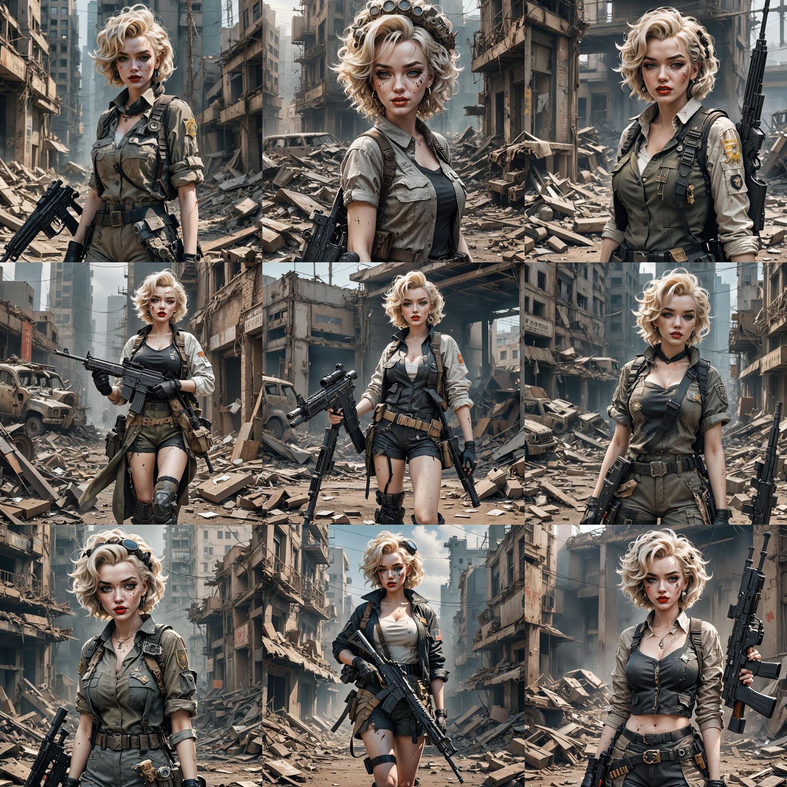 Marilyn Monroe in Post-Apocalyptic Anime Style