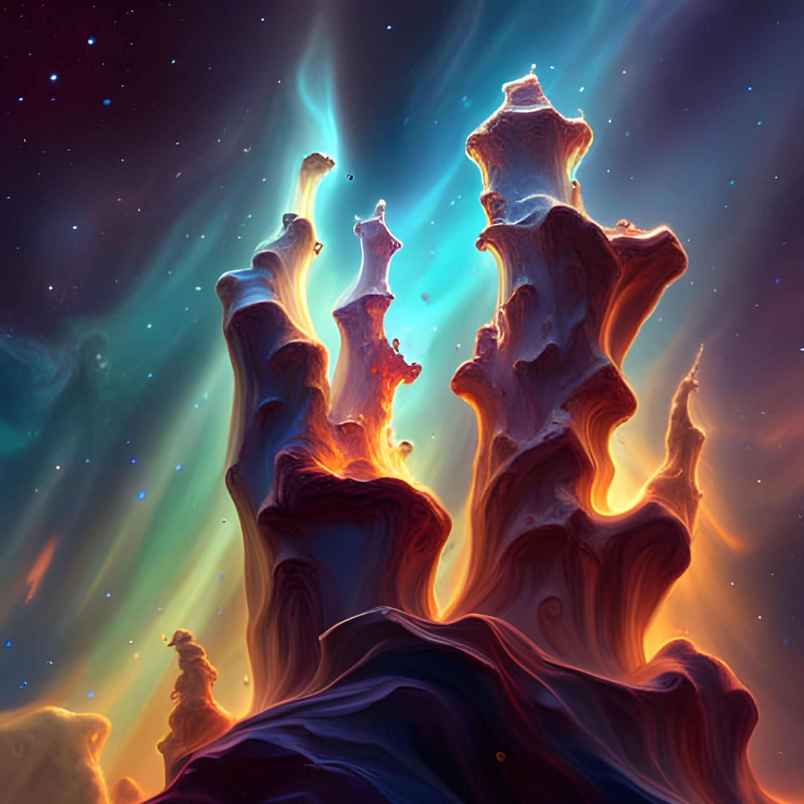 Pillars of Creation: A Webb Telescope Inspired Photo