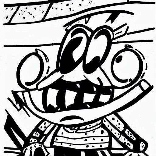 Cartoon Devil Concept Art in Ink Drawing Style