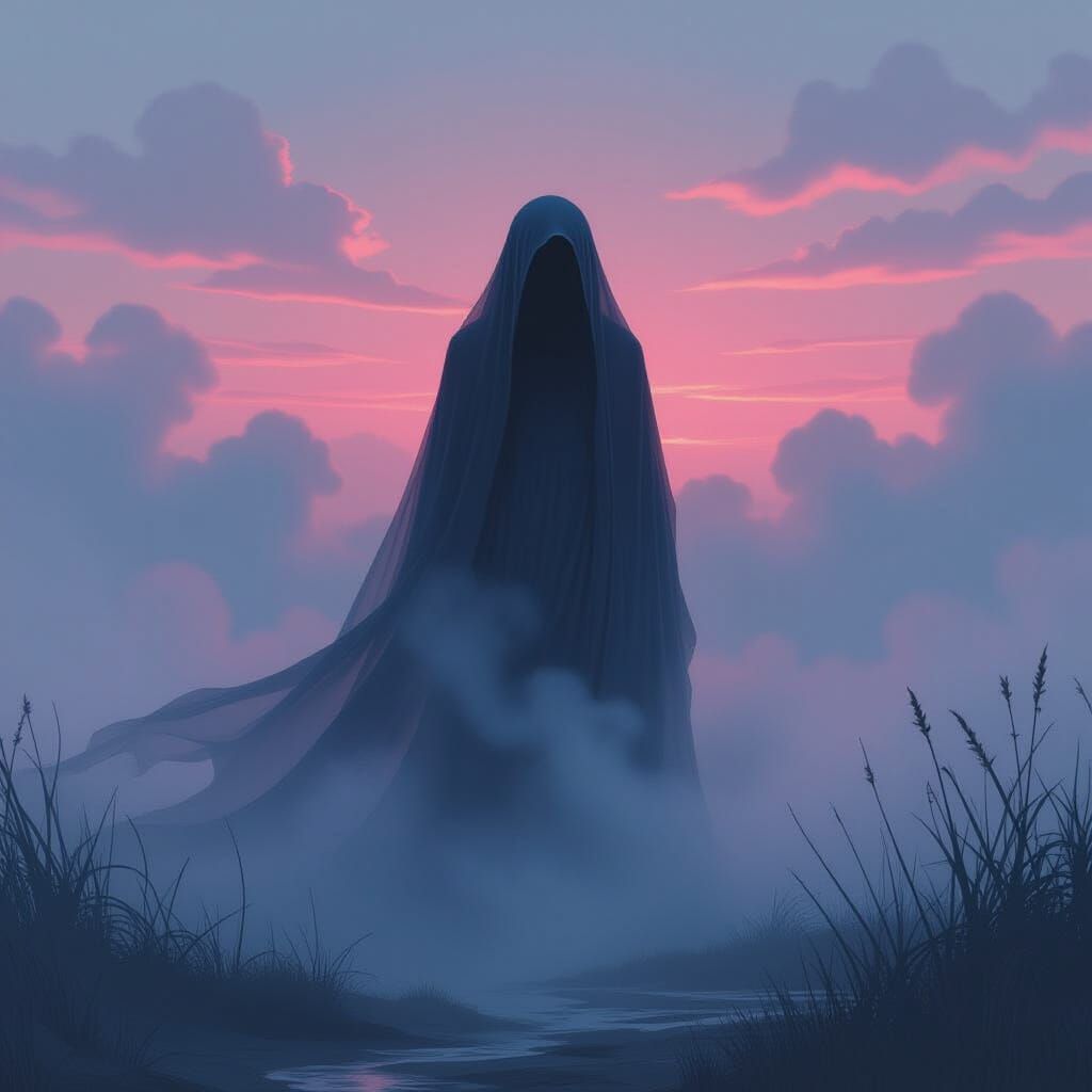 Ethereal Woman in Melting Mist