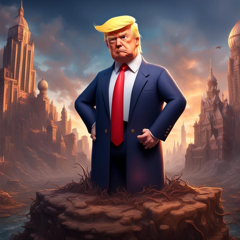 Cartoon Donald Trump Fantasy Concept Art
